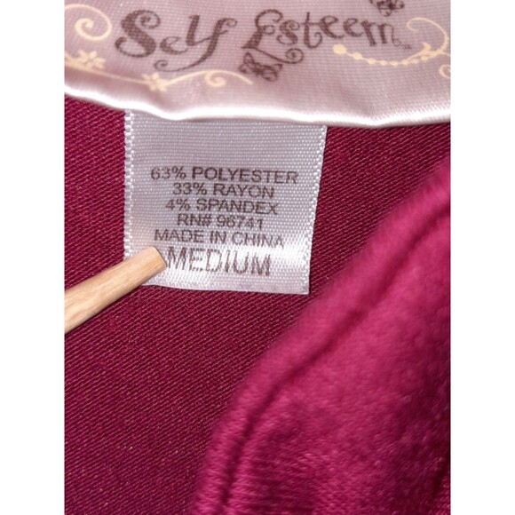 Self Esteem Burgundy Casual Dress – Size M – Keyhole Back, Short sleeves - Picture 3 of 4
